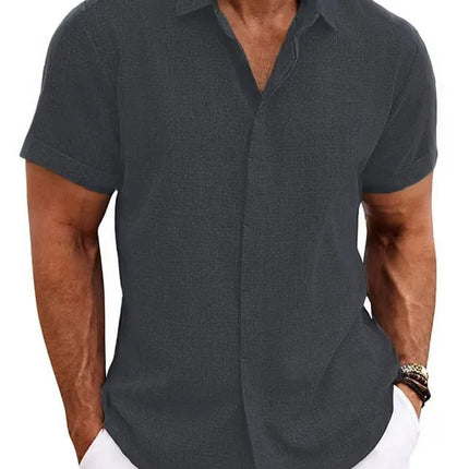 Men's Cotton Linen Short Sleeved Shirt Summer Casual Camisas Harajuku Blusas Mens Shirts Fashion Tops Men Clothing Streetwear