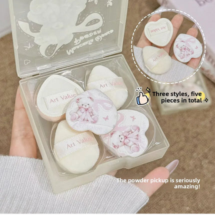 Cloud Feeling Flocked Sponge Beauty Blender Kit Powder Puff Makeup Setting Blush Concealer Dry Wet Use Foundation Brush