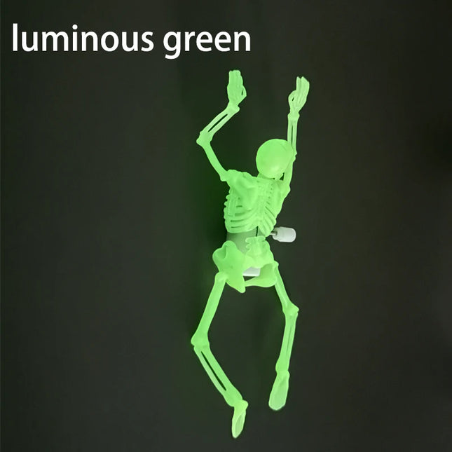 Halloween Gift Puzzle Toy Assembly Crawling Skeleton Mainspring Skeleton Assembly Model Horror Parody Night Light Toy