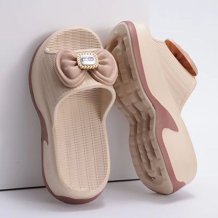 Eyriphy Size: 35-36 to 39-40 Women's Slippers Women High Heels Summer New Fashion Thick-soled Slippers Soft High-value Versatile