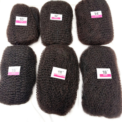 10-18In 30 or 50g/Pack Natural 4C Afro Kinky Curly Bulk Human Hair Extensions No Weft Brazilian Remy Bulk for Locs Braiding Hair
