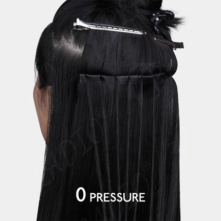 Butterfly Weft Hair Extensions Human Hair Remy Double Invisible Hand-Tied Look Silky Straight 100g Color 2 Add Volume