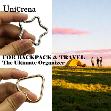UniCrena Heart Carabiner Clip 4Pcs Spring Snap Hook Carabiner Keychain Ring Clip for Backpack Keys Travel Camping, Bulk Supplies