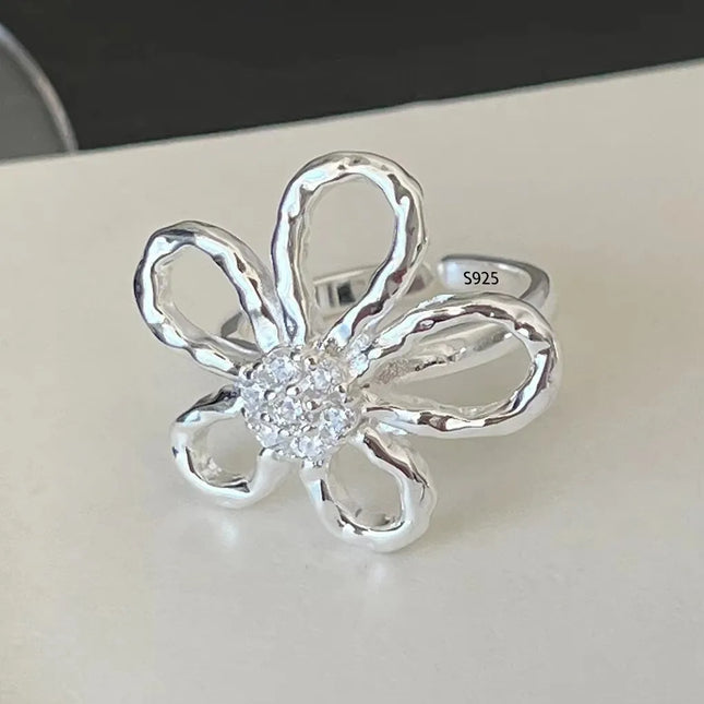 VENTFILLE 925 Sterling Silver Bow Tie Open Finger Ring For Women Gift Cute Design Fashion Jewelry Gift Wholesale