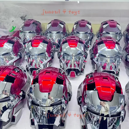 Silver Red MK5 pro Max Helmet Collectible Ornament - Voice Remote Control Automatic Functions Upgrade Version Ideal Gift