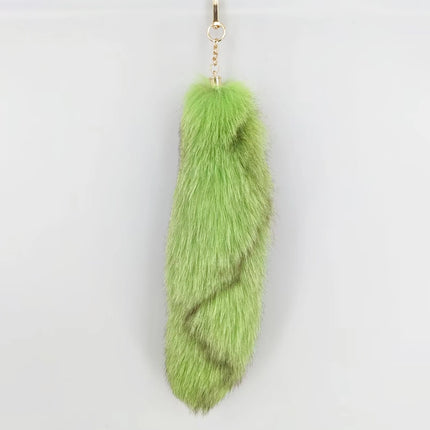 natural fox fur tail keychain furry 2024 chic y2k  beautiful accessory length 40 cm Car Keychains For Women