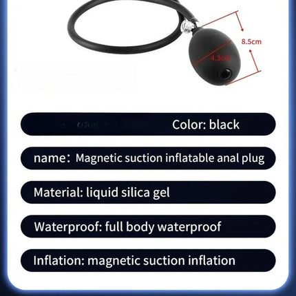 2026Magnetic Suction Inflatable Anal Plug with Built-in Steel Beads Big Dildos Vaginal Expander Men Butt Dilator Couple Sex Toys