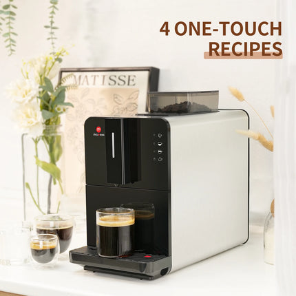 Mcilpoog HI01 Fully Automatic Coffee Machine, Compact Coffeemaker with Grinder , WiFi Connected,  4 Flavors for Home and Office.