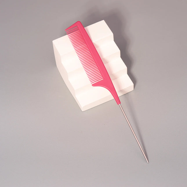 1pc hair styling pointed tail comb, steel needle pointed tail comb, hair salon styling tool, special for real hair wigs