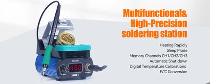 Silverflo 938BD-III Soldering Station Rapid Heating T12 Soldering Iron Hot Air Welding Station With Auto Sleep For SMD Rework