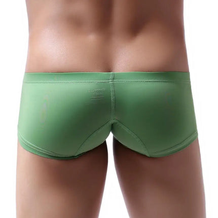 Men's Low-Rise Ice Silk Boxers Briefs Small Sexy Boxer Shorts Underwear Comfortable Panties for Men