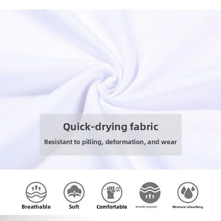 Men's Short Sleeve Sport T-shirt Quick Dry Running Blue Football Training Fitness Casual Wear Polyester Fiber round Neck T-shirt