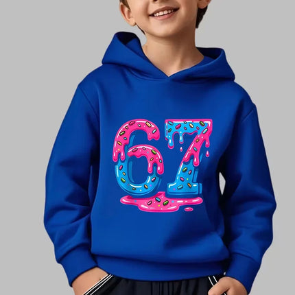 Funny Meme Pullovers Children's Fashion Cute Sweatshirts for Boys Girls Six Seven 67 Brainrot Print Y2k Hoodies Kids Clothes