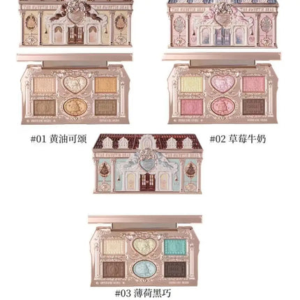 Flower Knows SWEETIE BEAR COLLECTION 6-Color Eye Shadow Palette Makeup Long Lasting Matte Shimmer Finish Eyeshadow Powder