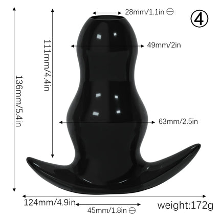 Hollow Anal Plug with Cap Soft Silicone Tunnel Butt Plug Anal Dilator Stretching Trainer Adult Sex Toy for Men Women Gay Fetish