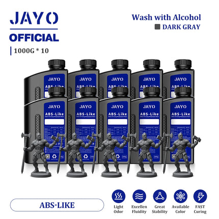 JAYO Standard/ABS-Like/PA-Like/High Temp/Though Resin 10KG 395-405nm UV Curing  Photopolymer Rapid Resin for LCD/DLP 3D Printer