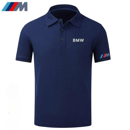 BMW BMW4S New High-quality Shop Tooling Printed Short-sleeved T-shirt Men's and Women's Same Summer Breathable Lapel Polo Shirt