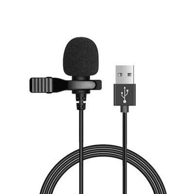 Portable 1.5m Lavalier Mini Microphone Condenser Clip-on Lapel Mic Wired USB/3.5mm/Type-C/Microfon For Mobile Phone Computer PC