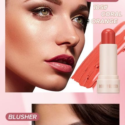 BEAUTY GLAZED multi-colour matte highlight blush stick glazed non-stick glass delicate and supple multi effect makeup