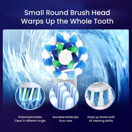 Oral B Pro 4 Ultra Electric Toothbrush 3D Acoustic Wave Intelligent Tooth Brush 2 Min Timer 30s Reminder 4 Modes 3 Brush Heads
