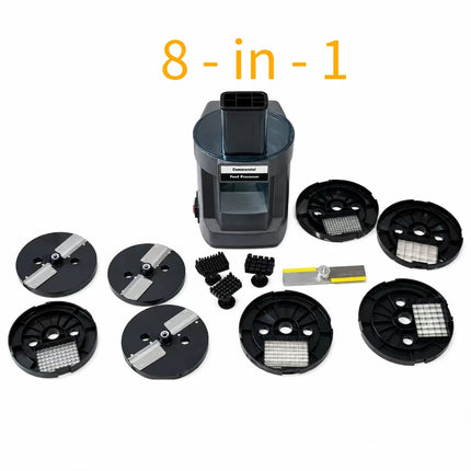 New 8 IN 1 Commercial Electric Food Processor Multifunctional Vegetable Cutter for Dicing, Slicing, Shredding and Strip Cutting
