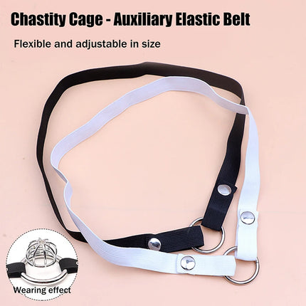 Anti Off Male Chastity Cage Device Adjustable Three Way Elastic Band Auxiliary Belt Sexy Underwear Sex Toy For Men