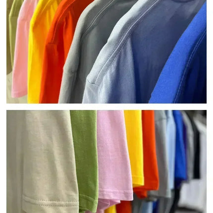 Color Painting Style Breathable Cotton Round Neck Tee Minimalist Design Lightweight Fabric Unisex Basic T Shirt Men's T-shirt