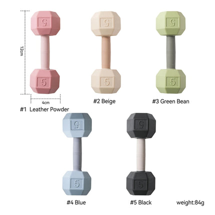 Baby 0-12 Months Rattle Toys Silicone Chewing Dumbbel Baby BPA Free Teether Toys Newborn Rattle Toys Infant Teething Gift Rattle