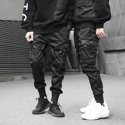 Men's Techwear Pants Cotton Streetwear Black Cargo Trousers Youth Harem Pants Joggong Sportswear Trendy Jogger 2024 Z1A1