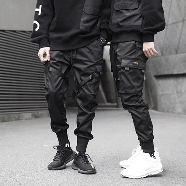 Men's Techwear Pants Cotton Streetwear Black Cargo Trousers Youth Harem Pants Joggong Sportswear Trendy Jogger 2024 Z1A1
