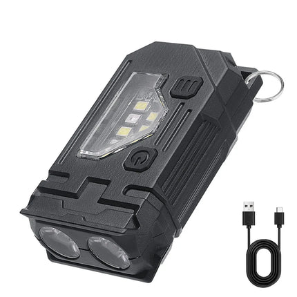 BORUiT Mini LED Flashlight Keychain Light 400LM USB C Rechargeable Portable Small Torch with Magnet Camping Pocket Lantern