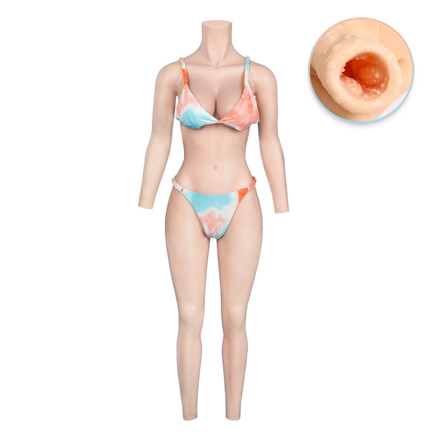 KUMIHO C Cup Full Silicon Bodysuit Silicone Bodysuit Crossdresser Breast Form Transgender Cosplay Artificial Vagina for Men