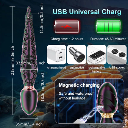 Octopus Tentacle Anal Vibrator for Women G-Spot Clitoris Stimulator 360° Rotation Vagin Massager Masturbation Adult Sex Toys