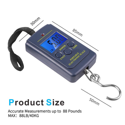 0.01Kg - 40Kg Weighing Scale Digital Scales Hanging Scale Portable Lcd Electronic Scale Luggage Weight Balance Steelyard