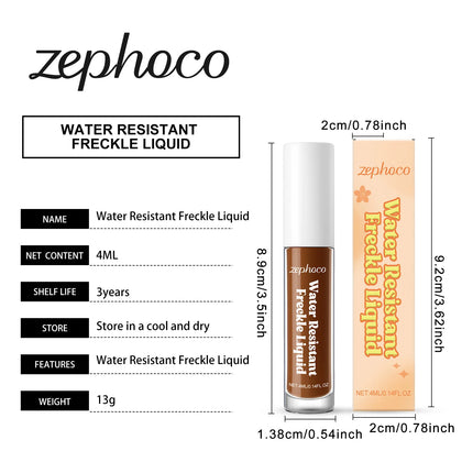 Zephoco Water Resistant Freckle Liquid Long Lasting Simulation Spot Fake Dot Quick Dry Natural Waterproof and Sweat Proof Makeup