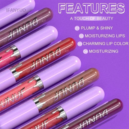 1pc Metallic Liquid Lipstick Long Lasting Glitter Lip Glaze Waterproof Moisturize Brown Lip Tint Shiny Shimmer Lipgloss Makeup