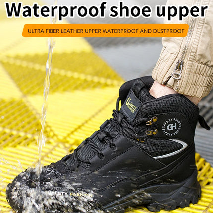 Construction Safety Shoes Men Waterproof Work Boots Anti-smash Steel Toe Shoes Puncture-Proof Indestructible Shoes Safety Shoes