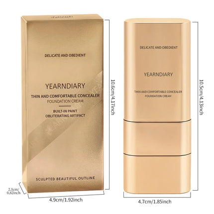 2-in-1 Concealer Foundation Stick - Long-Lasting Full Coverage, Lightweight & Moisturizing, Dual-Ended for Easy Application