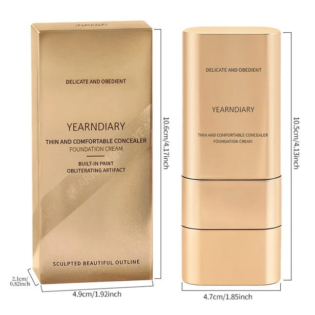 2-in-1 Concealer Foundation Stick - Long-Lasting Full Coverage, Lightweight & Moisturizing, Dual-Ended for Easy Application