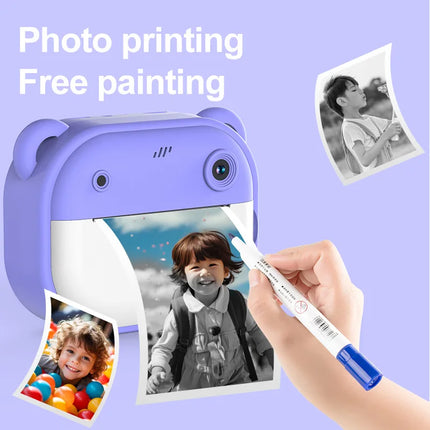 Children Thermal Print Camera Toy Wireless Bluetooth Inkless Instant Print Photo Note Camera Kids Early Education Study Toy Gift