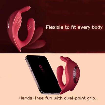 Couples App Remote Control Wearable Panty Vibrator Masturbation Tool with Rabbit Stimulator for G Spot Clitoral Penis Pleasure