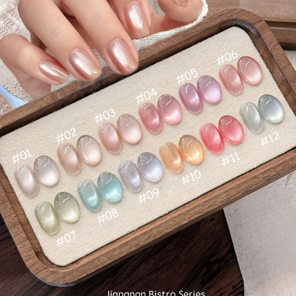 TC 12-Color Cat Eye Magnetic Gel Nail Polish 10ml Full Coverage Vernis Semi Permanent Super Gorgeous Nail Manicure Varnish Gel