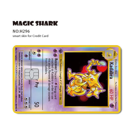 Pokemons Staryu Riolu Toterra Salamence Giratina Alakazam Glefairy Laser Holographic Credit Debit Card Sticker Film Skin Cover