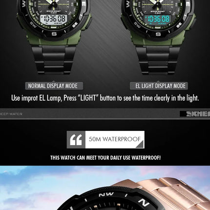SKMEI 1370 Luxury Full Steel Business Waterproof Watch Relogio Masculino Watch Men Fashion Sport Quartz Clock Mens Watches