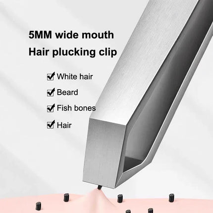 Durable Thickened Stainless Steel Tweezers for Beard Eyebrow Hair Removal Flat Tip Design Easy Grip Facial Hair Plucking Tool