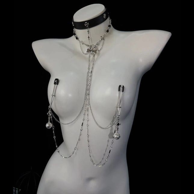 Detachable Chain Nipple Clip SM Training Bell Collar Sexy Accessories for Women 5 Style To Choose From Breast Restraints Sex Toy