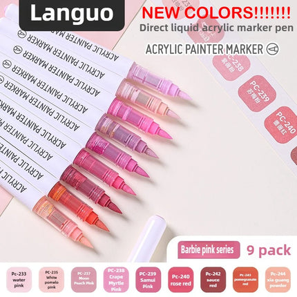 LANGUO 207/9 Colors Direct Liquid Acrylic Marker Soft Brush Paint Pen For Manga Graffiti Crafts Art School Supplies Stationery