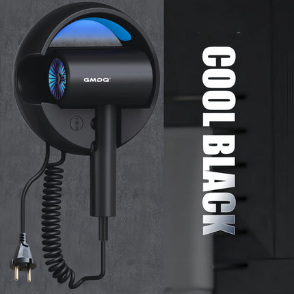 Gmdq European Standard 220V Wall-Mounted Hair Dryer 1800W Blue Light Constant Temperature Quick-Drying Hot and Cold Air Three-Speed Adjustment Hotel and Home Use Hair Dryer