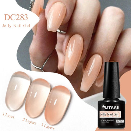 Jelly Gel Nail Polish Sheer Translucent Semi Permanent Soak Off UV Gel Varnish For Summer Nails Manicure Nail Supplies DIY Decor