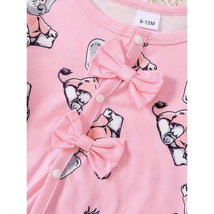 0-24 Months Newborn Baby Girl 2PCS Clothes Set Long Sleeve Elephant Romper+Hat Autumn Fashion Cute Toddler Girl Photograp Outfit